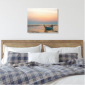 Low-Tide-Boot am Strand bei Sunset mehrere Größen Leinwanddruck (Insitu (Schlafzimmer))
