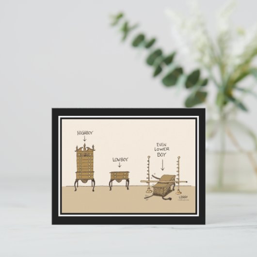 Lowboy Cartoon-Postkarte Postkarte (Stehend Vorderseite)