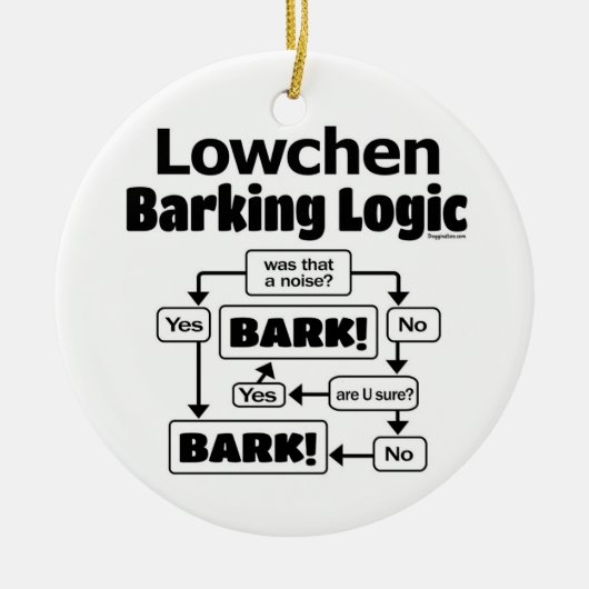 Lowchen Barking Logic Keramik Ornament (Vorne)
