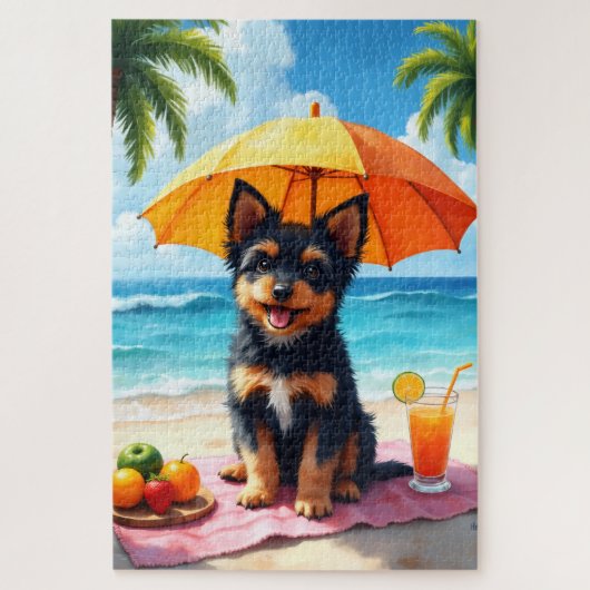 Lowchen Beach Relax Scene Puzzle (Vertikal)