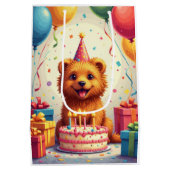 Lowchen Birthday Celebration Mittlere Geschenktüte (Rückseite)