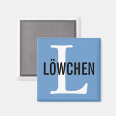 Löwchen Breed Monogram Design Magnet (Vorderseite/Rückseite)