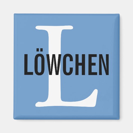 Löwchen Breed Monogram Design Magnet (Vorne)