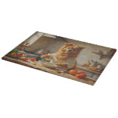 Lowchen Cooking in Kitchen Schneidebrett (Ecke)