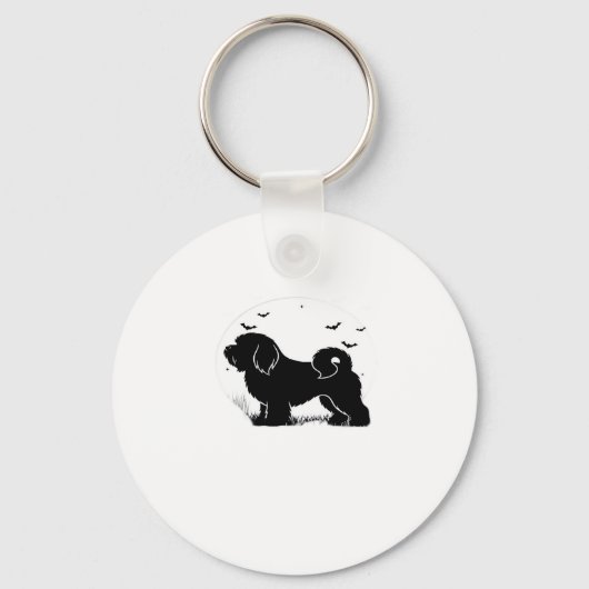 Lowchen Dog � Halloween Moon Silhouette Classic T- Schlüsselanhänger (Vorderseite)