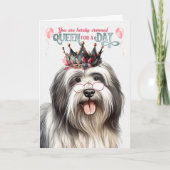 Lowchen Dog Queen Day Funny Birthday Karte (Vorderseite)