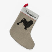Lowchen Dog Silhouette Personalisiert Urlaub Kleiner Weihnachtsstrumpf (Vorderansicht (hängend))