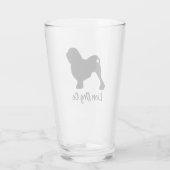 Lowchen Dog Silhouette Personalisiertes Trinkglas Glas (Rückseite)