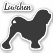 Lowchen Dog Silhouette Vinyl Decal Aufkleber (Vorderseite)