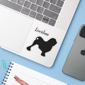 Lowchen Dog Silhouette Vinyl Decal Aufkleber (Laptop mit iPhone)