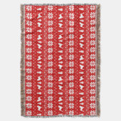 Lowchen Dog Silhouetten Weihnachtsmuster Rot Decke (Vorderseite Vertikal)