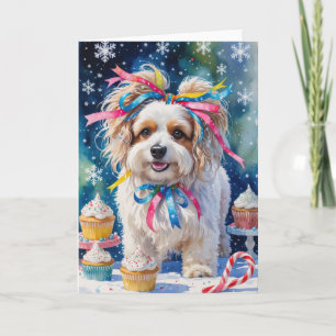 Lowchen Dog Weihnachtsgrußkarte Karte