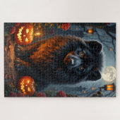 Lowchen-Gotischer-Halloween-Porträt-Kunst Puzzle (Horizontal)