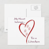 Löwchen Heart Belongs Postkarte (Vorne/Hinten)