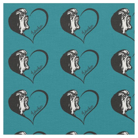 Lowchen Herz-Entwurf Stoff (Nahaufnahme)