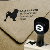 Lowchen Hund Silhouette Rücksendeadresse Gummistempel