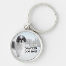 Lowchen-Hundemutter-Winterszene