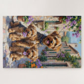 Lowchen-Innenhof-Gartenkunst Puzzle (Horizontal)