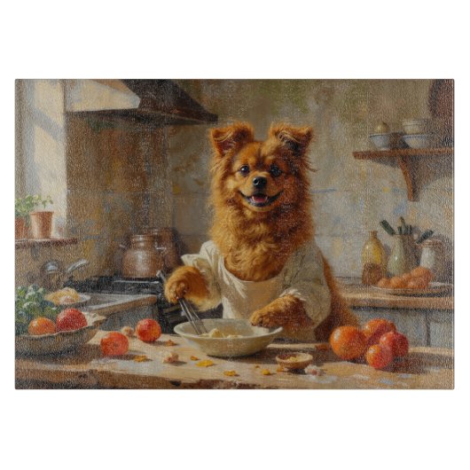 Lowchen Kochen in der Küche Schneidebrett (Vorderseite)