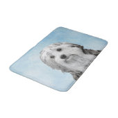 Lowchen Malerei - Niedliche Original Hunde Kunst Badematte (Schrägansicht)