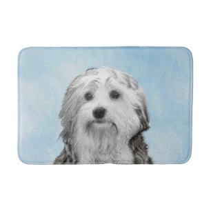 Lowchen Malerei - Niedliche Original Hunde Kunst Badematte