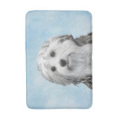 Lowchen Malerei - Niedliche Original Hunde Kunst Badematte (Vorderseite Vertikal)