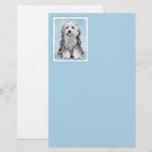 Lowchen Malerei - Niedliche Original Hunde Kunst Briefpapier (Vorne/Hinten)