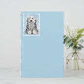 Lowchen Malerei - Niedliche Original Hunde Kunst Briefpapier (Stehend Vorderseite)