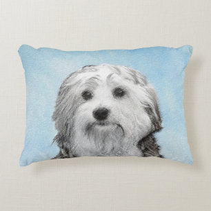 Lowchen Malerei - Niedliche Original Hunde Kunst Dekokissen