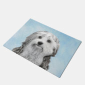 Lowchen Malerei - Niedliche Original Hunde Kunst Fußmatte (Schrägansicht)