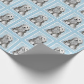Lowchen Malerei - Niedliche Original Hunde Kunst Geschenkpapier (Ecke)