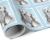 Lowchen Malerei - Niedliche Original Hunde Kunst Geschenkpapier (Rolleneckpunkt)