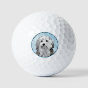 Lowchen Malerei - Niedliche Original Hunde Kunst Golfball