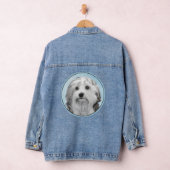 Lowchen Malerei - Niedliche Original Hunde Kunst Jeansjacke (Hangar)