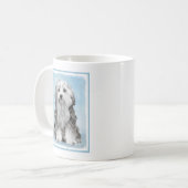 Lowchen Malerei - Niedliche Original Hunde Kunst Kaffeetasse (Vorderseite Links)
