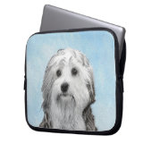 Lowchen Malerei - Niedliche Original Hunde Kunst Laptopschutzhülle (Vorderseite Links)