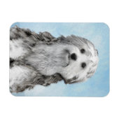 Lowchen Malerei - Niedliche Original Hunde Kunst Magnet (Horizontal)