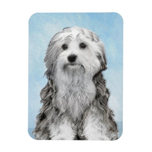 Lowchen Malerei - Niedliche Original Hunde Kunst Magnet (Vertikal)