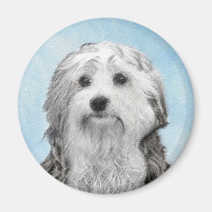 Lowchen Malerei - Niedliche Original Hunde Kunst Magnet