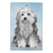 Lowchen Malerei - Niedliche Original Hunde Kunst Mini Klemmbrett (Rückseite)