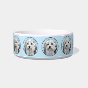 Lowchen Malerei - Niedliche Original Hunde Kunst Napf