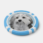 Lowchen Malerei - Niedliche Original Hunde Kunst Pokerchips (Einzeln)