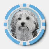 Lowchen Malerei - Niedliche Original Hunde Kunst Pokerchips (Vorderseite)