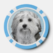 Lowchen Malerei - Niedliche Original Hunde Kunst Pokerchips (Rückseite)