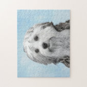 Lowchen Malerei - Niedliche Original Hunde Kunst Puzzle (Vertikal)