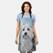 Lowchen Malerei - Niedliche Original Hunde Kunst Schürze (Getragen)