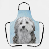 Lowchen Malerei - Niedliche Original Hunde Kunst Schürze (Vorderseite)