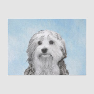 Lowchen Malerei - Niedliche Original Hunde Kunst Seidenpapier