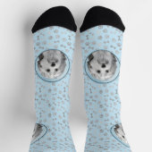 Lowchen Malerei - Niedliche Original Hunde Kunst Socken (Oben)