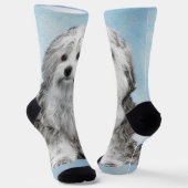 Lowchen Malerei - Niedliche Original Hunde Kunst Socken (Gewinkelt)